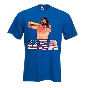 Hacksaw Jim Duggan USA WWE WWF Old School Wrestling T-Shirt